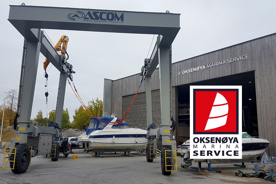 Rammekran – løfter båter inntil 6,2 meter bredde og 60 tonn.